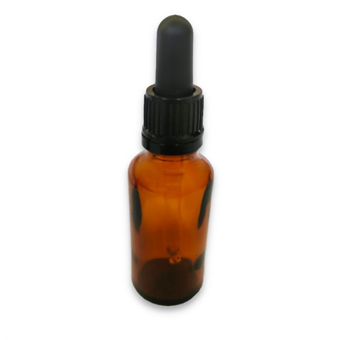 STAKLENA BOČICA S PIPETOM, SMEĐA 30 ml