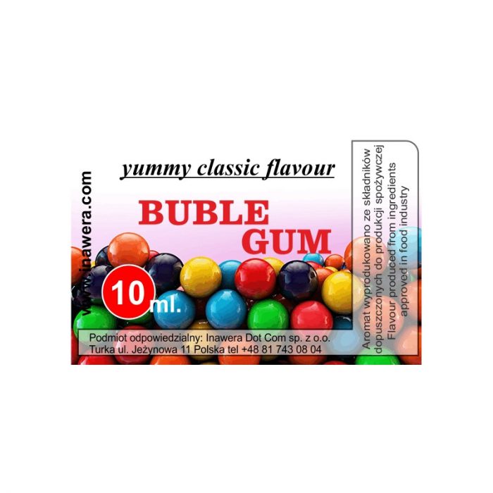 INAWERA AROMA YUMMY CLASSIC BUBBLE GUM 10 ml