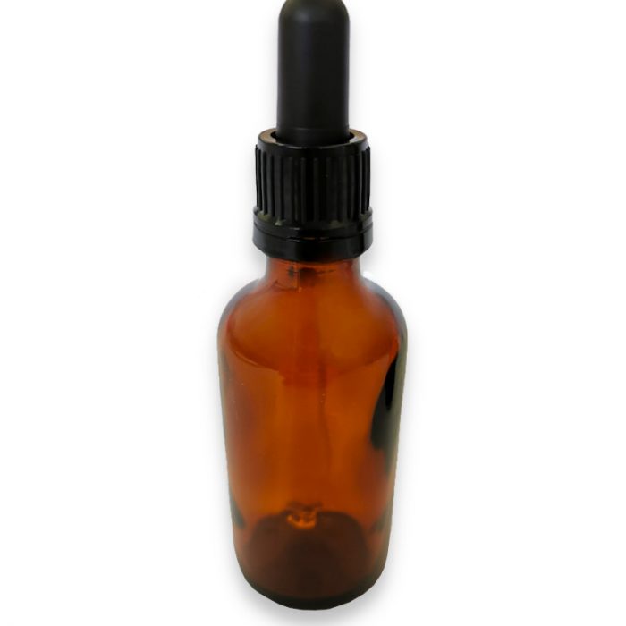 GLASS BOTTLE WITH PIPETTE, BROWN 50 ml